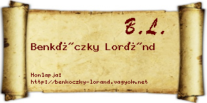 Benkóczky Loránd névjegykártya